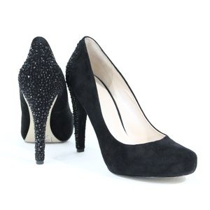 Nine West Rhinestone Heels Black Pumps Dressy 10